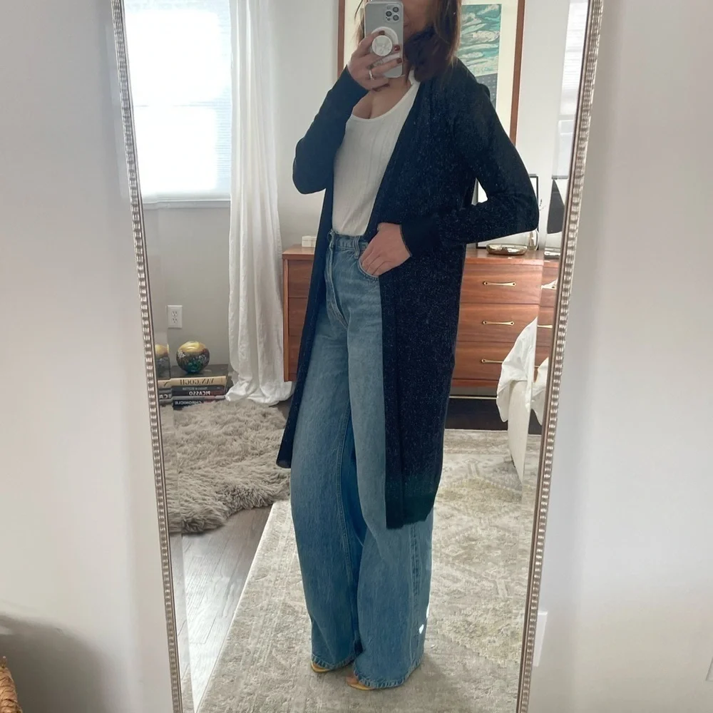 Rag & Bone Metallic Wool Blend Duster Cardigan - Picture 2 of 10